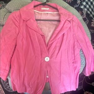 Pink Lightweight Blazer 3/4 Sleeve